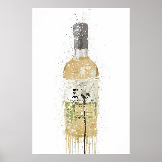 Gin Bottle Wall Art Print 'Meadow' (Voorkant)