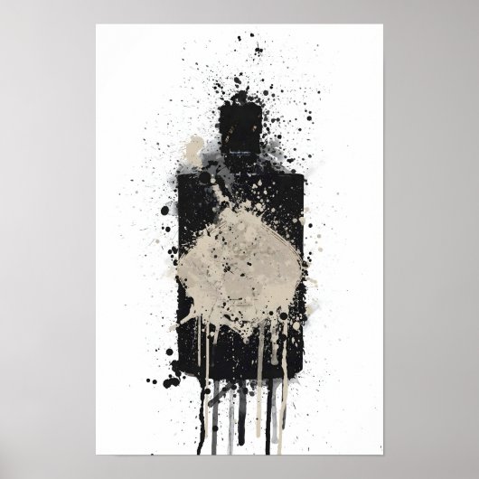 Gin Bottle Wall Art Print 'Onyx (Voorkant)