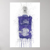 Gin Bottle Wall Art Print 'Periwinkle (Voorkant)