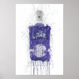 Gin Bottle Wall Art Print 'Periwinkle
