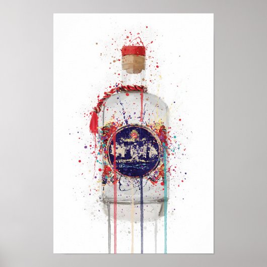 Gin Bottle Wall Art Print 'Tusk' (Voorkant)
