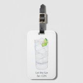 Gin Cocktail Bagagelabel (Voorkant (verticaal))