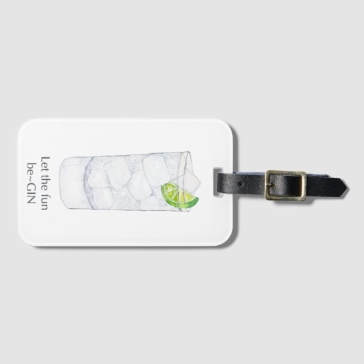 Gin Cocktail Bagagelabel (Voorkant (horizontaal))