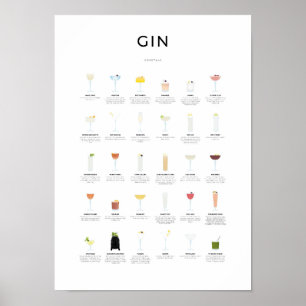 Gin Cocktails Collectie Poster