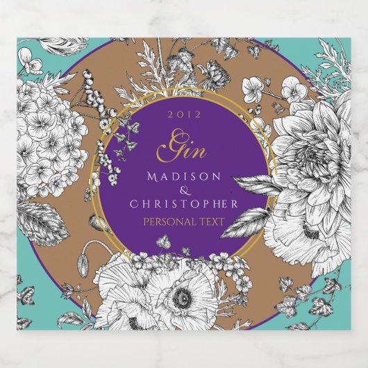 Gin Dotted bottle Likeurfles Etiket (Enkel label)