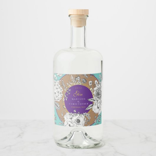 Gin Dotted bottle Likeurfles Etiket (Voorkant)