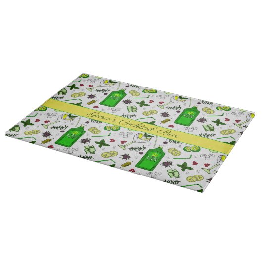 Gin Drinker Cocktail Glass and Ingredients Bar Snijplank (Hoek)