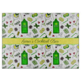 Gin Drinker Cocktail Glass and Ingredients Bar Snijplank (Voorkant)