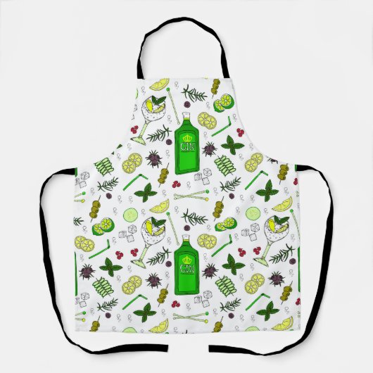 Gin Drinker Mixologist Cocktailparty Schort (Voorkant)