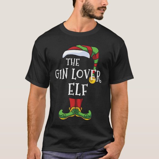 Gin Elf Family Matching Christmas Group T-shirt (Voorkant)