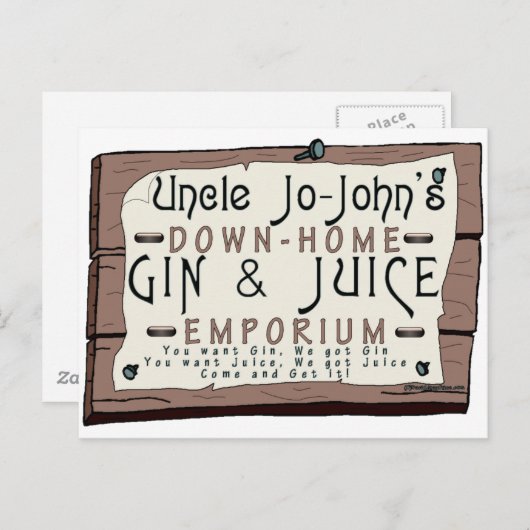 GIN EN JUICE BRIEFKAART (Voorkant / Achterkant)