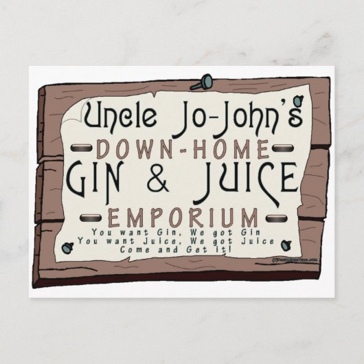 GIN EN JUICE BRIEFKAART (Voorkant)