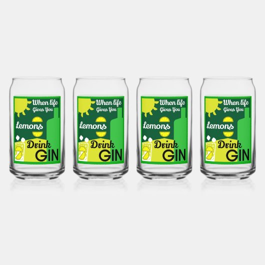 gin en tonic blikvorm glas (Voorkant)