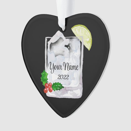 Gin en Tonic Cocktail Personalized Ornament (voorkant)
