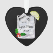 Gin en Tonic Cocktail Personalized Ornament (voorkant)