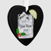 Gin en Tonic Cocktail Personalized Ornament (voorkant)