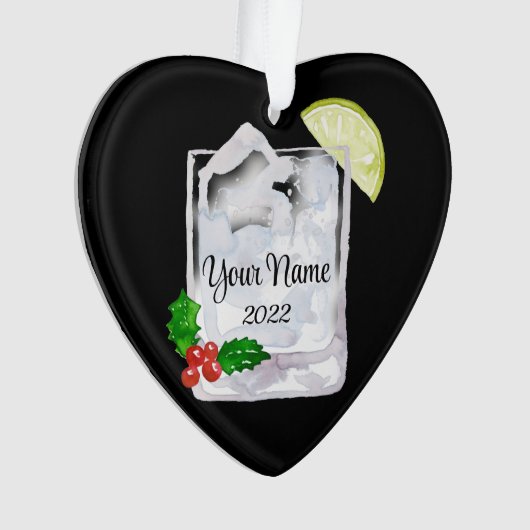 Gin en Tonic Cocktail Personalized Ornament (voorkant)