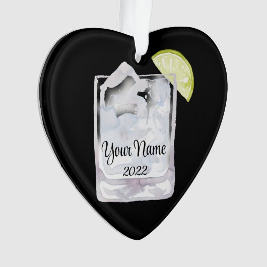 Gin en Tonic Cocktail Personalized Ornament (voorkant)