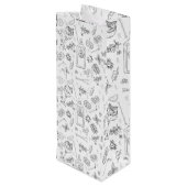 Gin en Tonic Doodle Cocktail Party Bottle Bag Wijn Cadeautas (Achterkant Gekanteld)