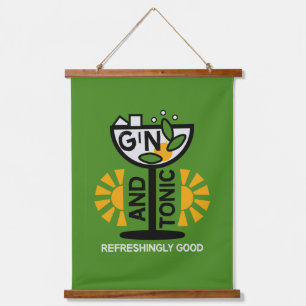 Gin en tonic drinkers kunst hangend wandkleed