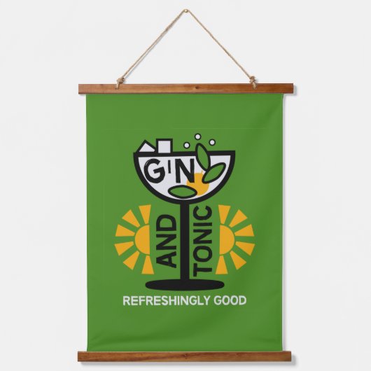 Gin en tonic drinkers kunst hangend wandkleed (Voorkant)
