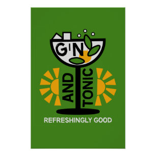 Gin en tonic drinkers kunst perfect poster
