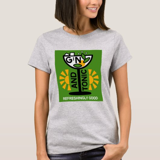 Gin en tonic drinkers kunst t-shirt (Voorkant)