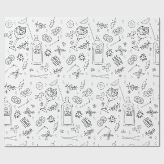 Gin en Tonic Gin Drinker Cocktail Party Cadeaupapier (Vlak)