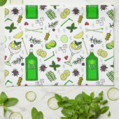 Gin en Tonic Lover geïllustreerde cocktailglazen Theedoek (Gevouwen)