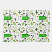 Gin en Tonic Lover geïllustreerde cocktailglazen Theedoek (Horizontaal)