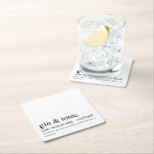 Gin en Tonic Modern Quote Black Typografie Kartonnen Onderzetters (Insitu)