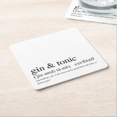 Gin en Tonic Modern Quote Black Typografie Kartonnen Onderzetters (Schuin)
