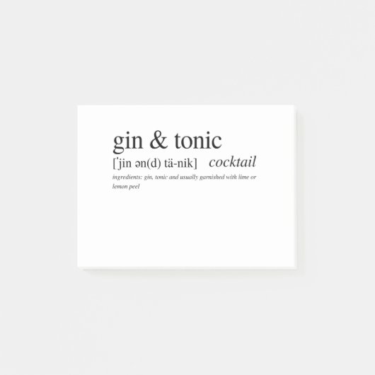 Gin en Tonic Post-it® Notes (Voorkant)