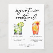 Gin en Tonic Tequila Sunrise Cocktails Menu (Voorkant)