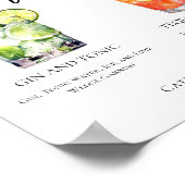 Gin en Tonic Tequila Sunrise Cocktails Menu Poster (Hoek)