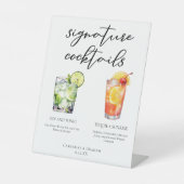 Gin en Tonic Tequila Sunrise Cocktails Menu Reclamebord Met Voetstuk (Voorkant)