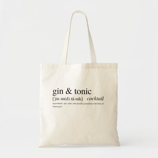 Gin en Tonic Tote Bag (Voorkant)