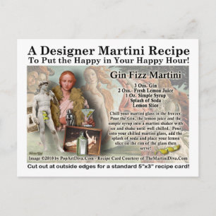 Gin Fizz Martini Recipe Briefkaart