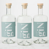 Gin Fles Green Simple Liquor Flacon Label Likeurfles Etiket (Flessen)