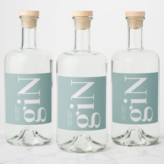 Gin Fles Green Simple Liquor Flacon Label Likeurfles Etiket (Flessen)