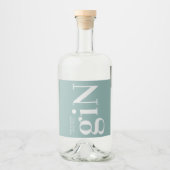 Gin Fles Green Simple Liquor Flacon Label Likeurfles Etiket (Voorkant)