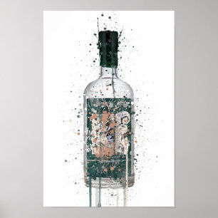 Gin Fles Muur Kunstprint 'Deep Pine' Poster
