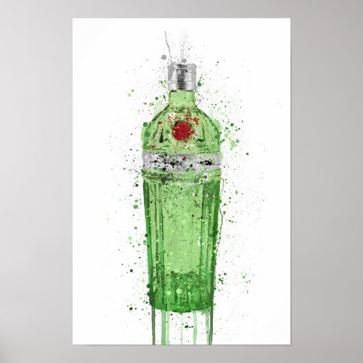 Gin Fles Muur Kunstprint 'Emerald 2.0' Poster (Voorkant)