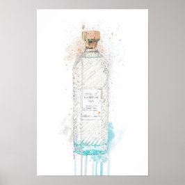 Gin Fles Muur Kunstprint 'Hebridean Hue'  Poster