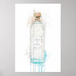 Gin Fles Muur Kunstprint 'Hebridean Hue' Poster