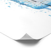 Gin Fles Muur Kunstprint 'Ocean Blue' Poster (Hoek)