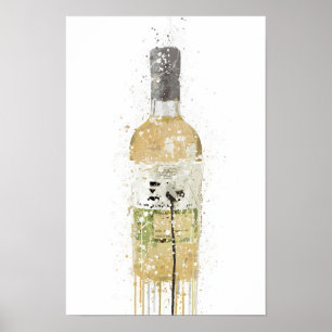 Gin Fles Muur Kunstprint 'Weide' Poster