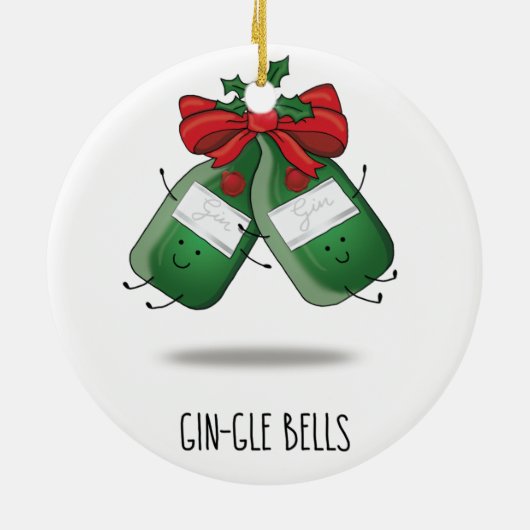 Gin-gle Bells Keramisch Ornament (Achterkant)