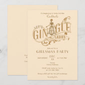 Gin-Gle Girlsmas Dames Cocktail Kerstfeest Kaart (Voorkant / Achterkant)