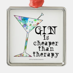 GIN is goedkoper dan therapie ` Metalen Ornament